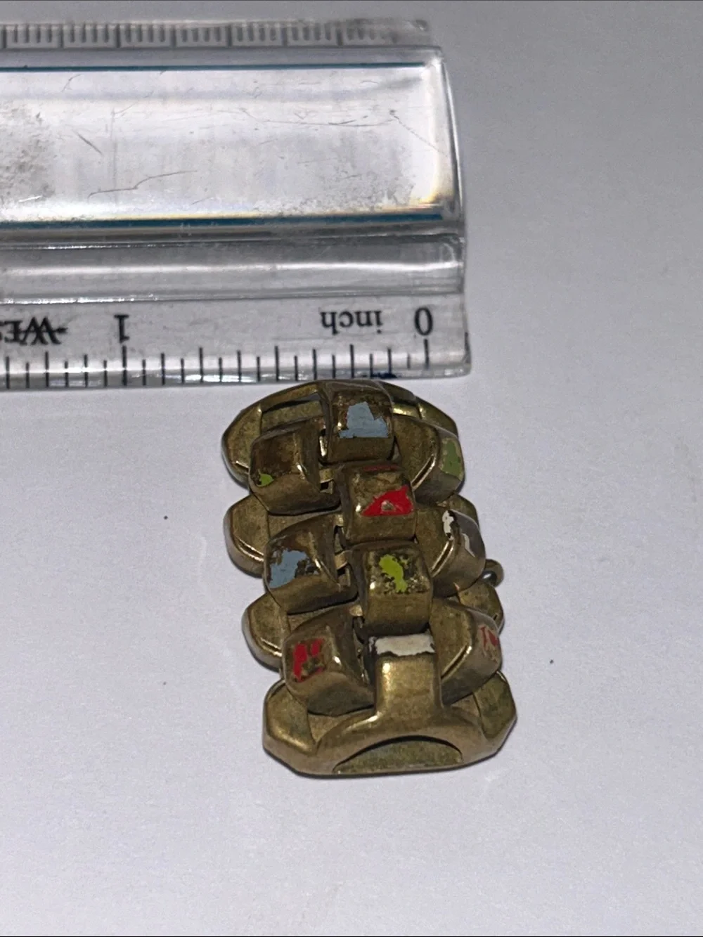 Watch Fob - Vintage German Enamel Brass  Brooch Pin